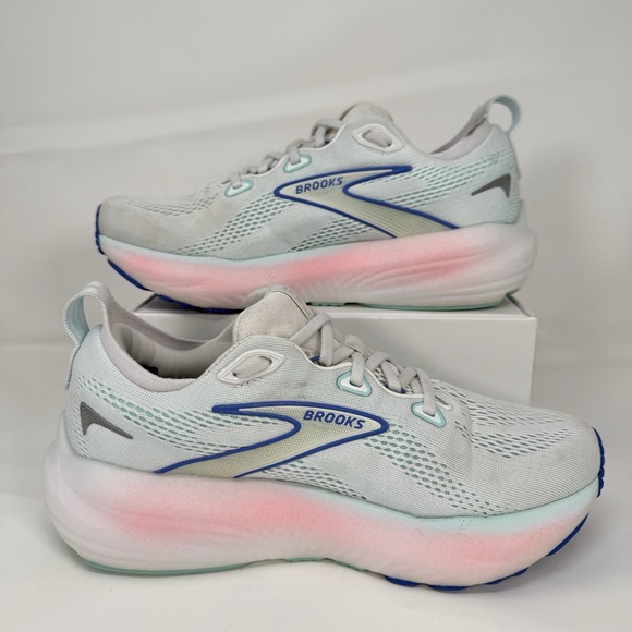 Brooks Glycerin GTS 22 Running Shoes Womens 8.5 D White Limpet Shell Amparo Blue - Picture 2 of 11